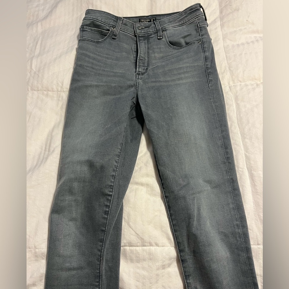 Abercrombie & Fitch Simone High Rise Super Skinny Jeans, Gray